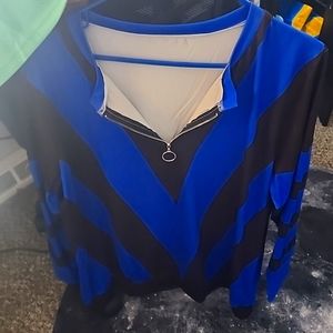 Blue and Black zipper long sleeve